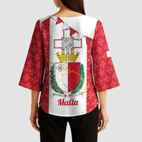 Malta Republic Day Kimono Sleeve Blouse Jum ir-Repubblika Maltese Cross - Wonder Print Shop