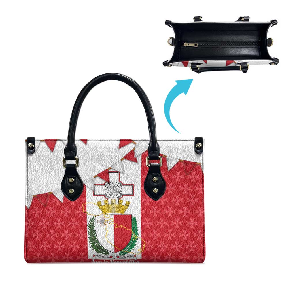 Malta Republic Day Leather Bag Jum ir-Repubblika Maltese Cross - Wonder Print Shop
