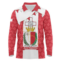 Malta Republic Day Long Sleeve Polo Shirt Jum ir-Repubblika Maltese Cross - Wonder Print Shop