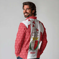 Malta Republic Day Long Sleeve Polo Shirt Jum ir-Repubblika Maltese Cross - Wonder Print Shop