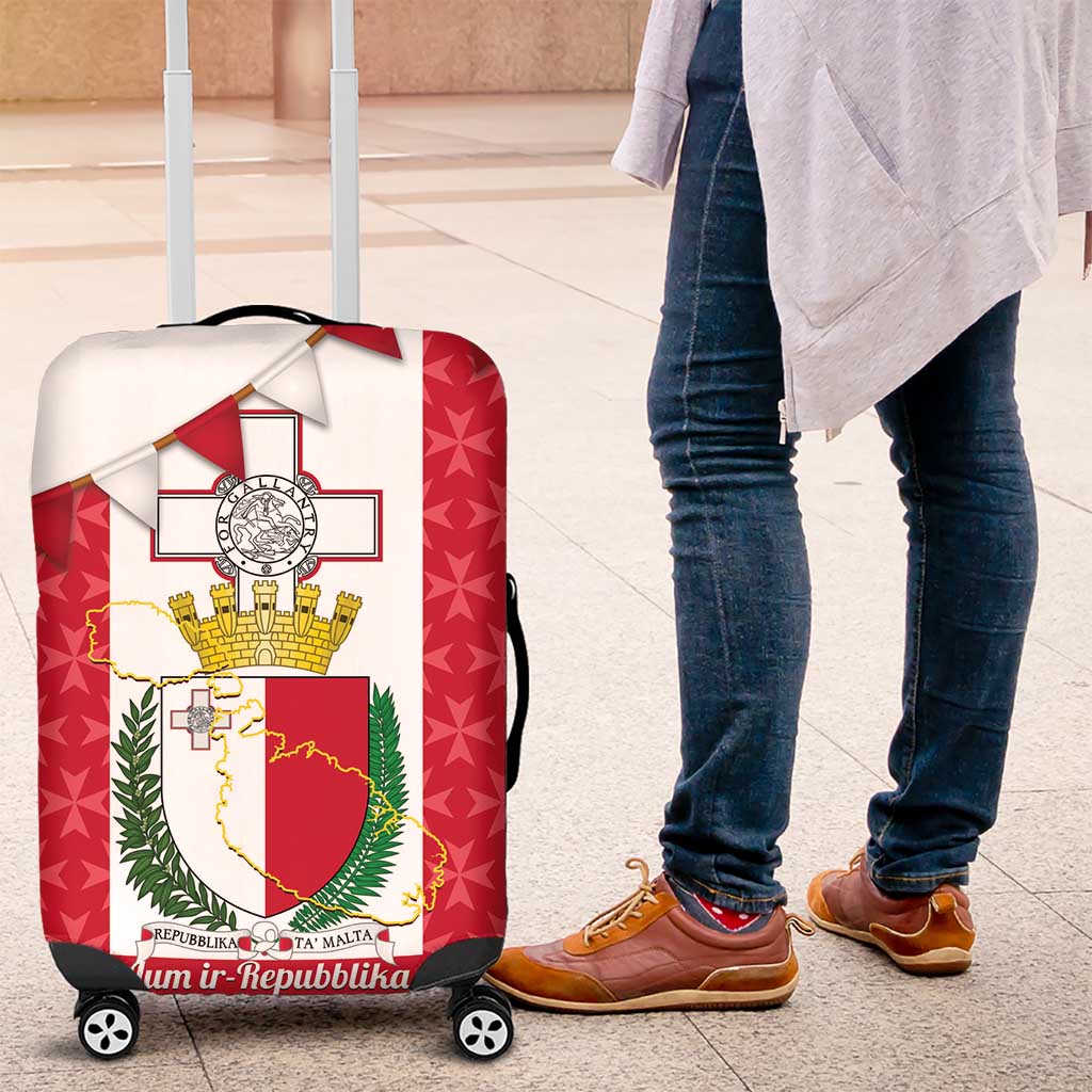 Malta Republic Day Luggage Cover Jum ir-Repubblika Maltese Cross - Wonder Print Shop