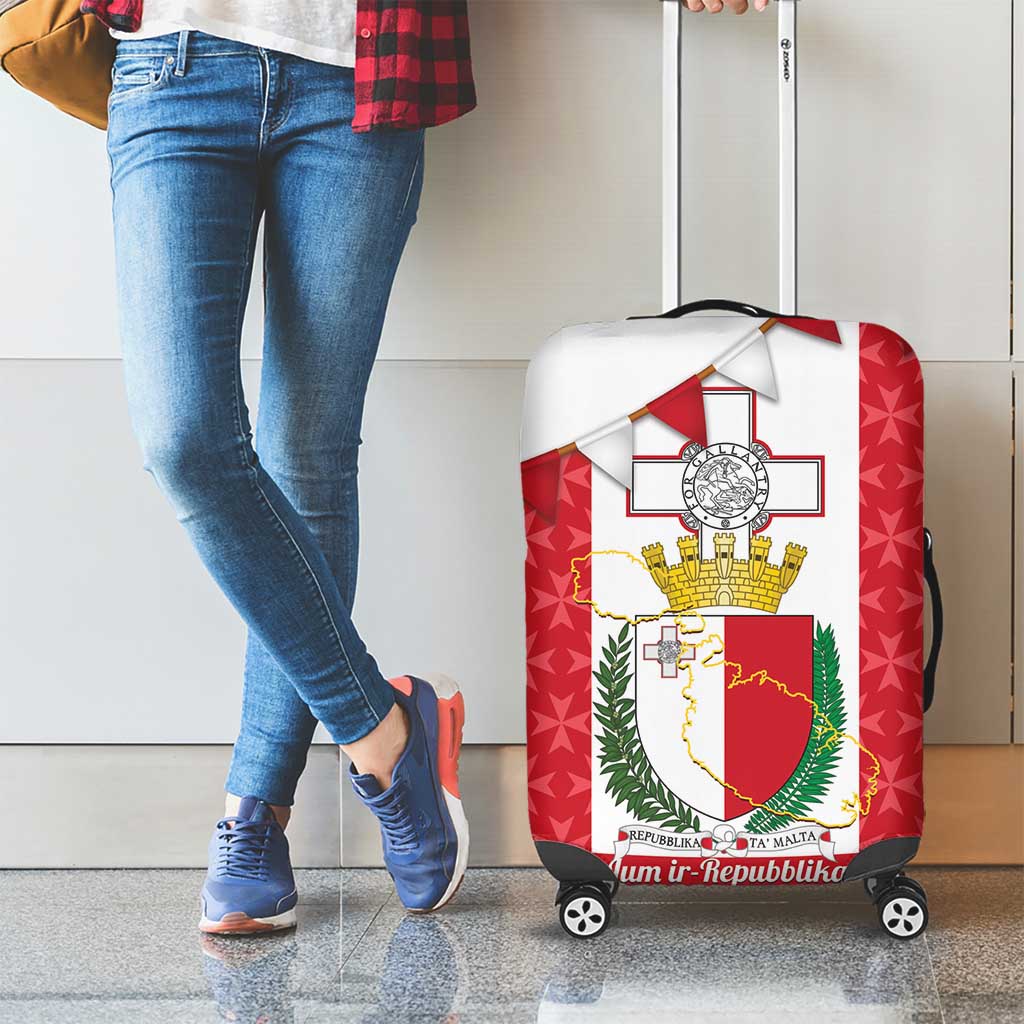 Malta Republic Day Luggage Cover Jum ir-Repubblika Maltese Cross - Wonder Print Shop
