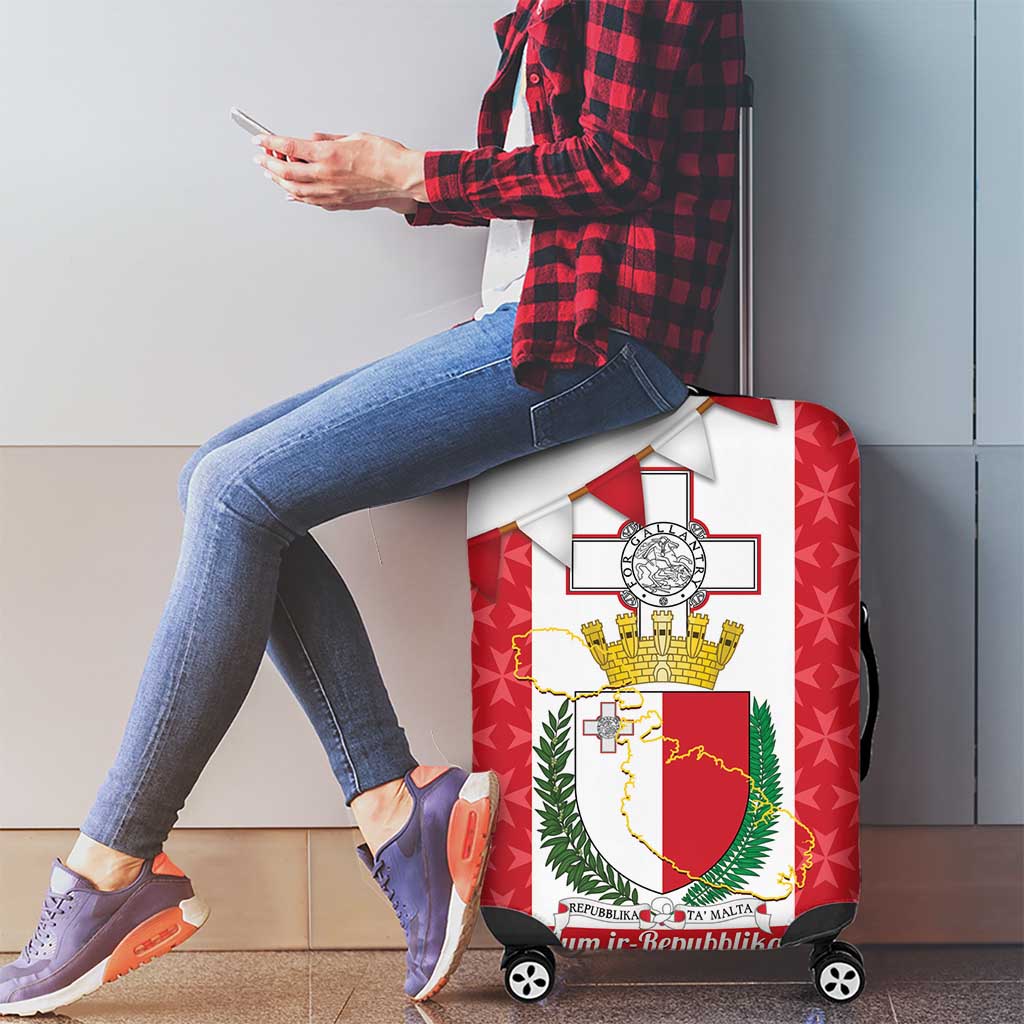 Malta Republic Day Luggage Cover Jum ir-Repubblika Maltese Cross - Wonder Print Shop