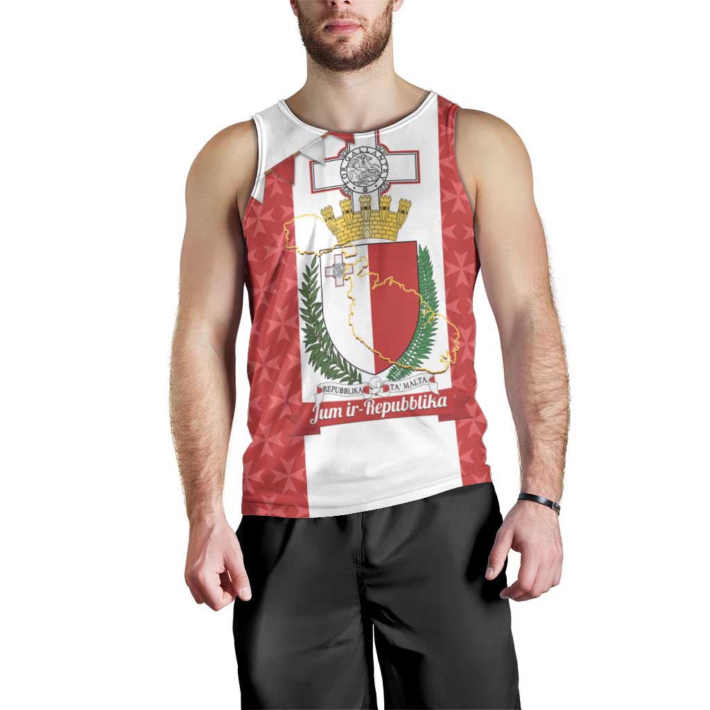 Malta Republic Day Men Tank Top Jum ir-Repubblika Maltese Cross - Wonder Print Shop