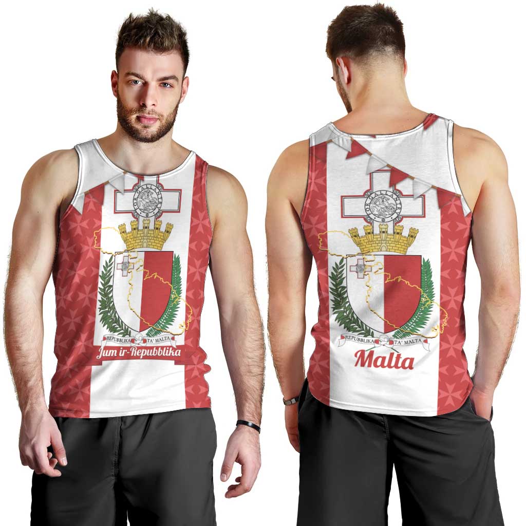 Malta Republic Day Men Tank Top Jum ir-Repubblika Maltese Cross - Wonder Print Shop