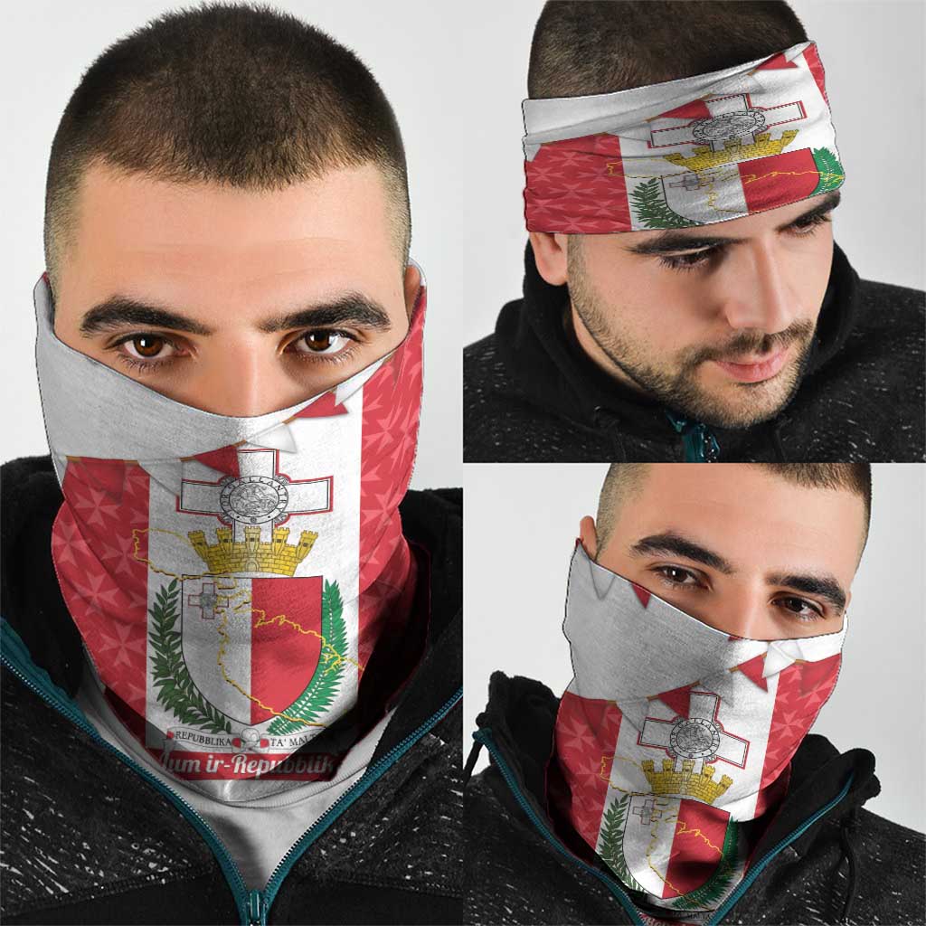 Malta Republic Day Neck Gaiter Jum ir-Repubblika Maltese Cross - Wonder Print Shop