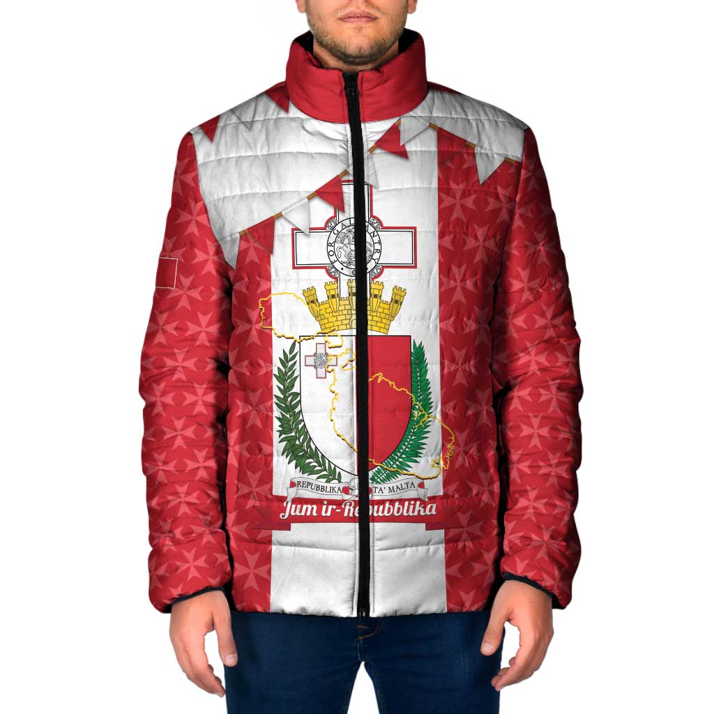 Malta Republic Day Padded Jacket Jum ir-Repubblika Maltese Cross - Wonder Print Shop
