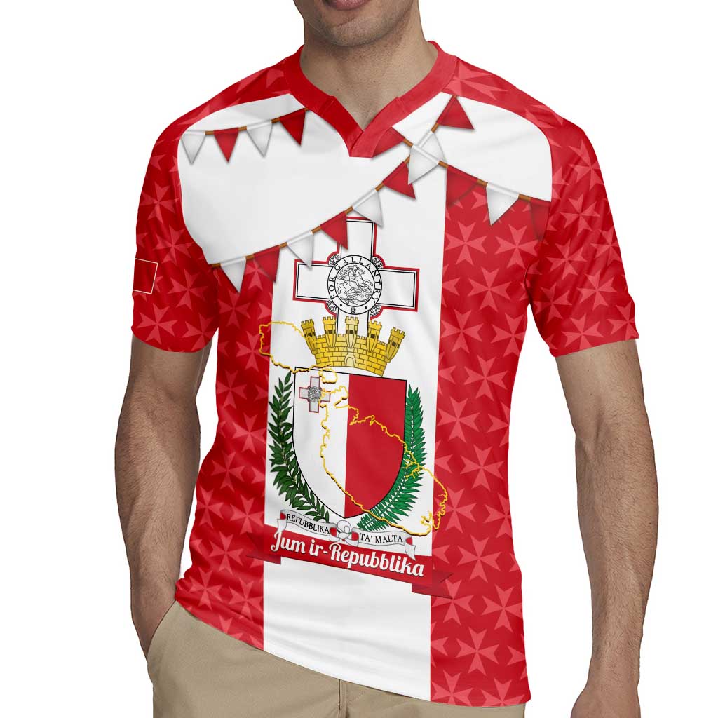 Malta Republic Day Rugby Jersey Jum ir-Repubblika Maltese Cross - Wonder Print Shop