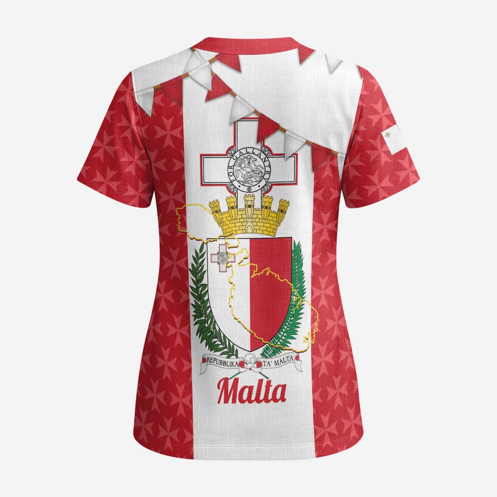 Malta Republic Day Scrub Top Jum ir-Repubblika Maltese Cross - Wonder Print Shop