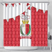 Malta Republic Day Shower Curtain Jum ir-Repubblika Maltese Cross - Wonder Print Shop