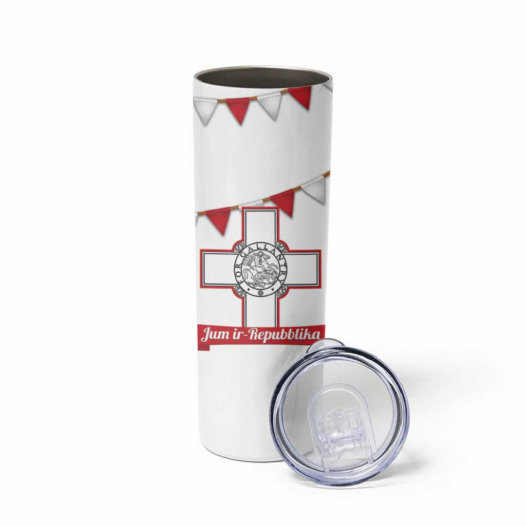 Malta Republic Day Skinny Tumbler Jum ir-Repubblika Maltese Cross - Wonder Print Shop