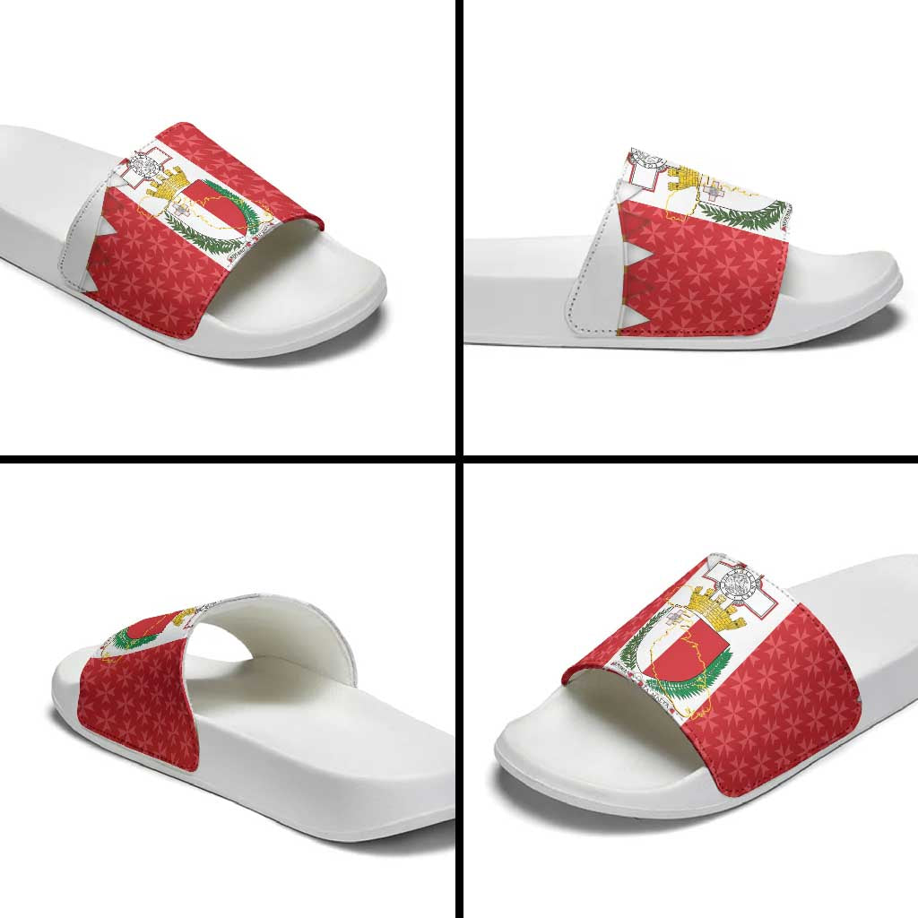 Malta Republic Day Slide Sandals Jum ir-Repubblika Maltese Cross - Wonder Print Shop