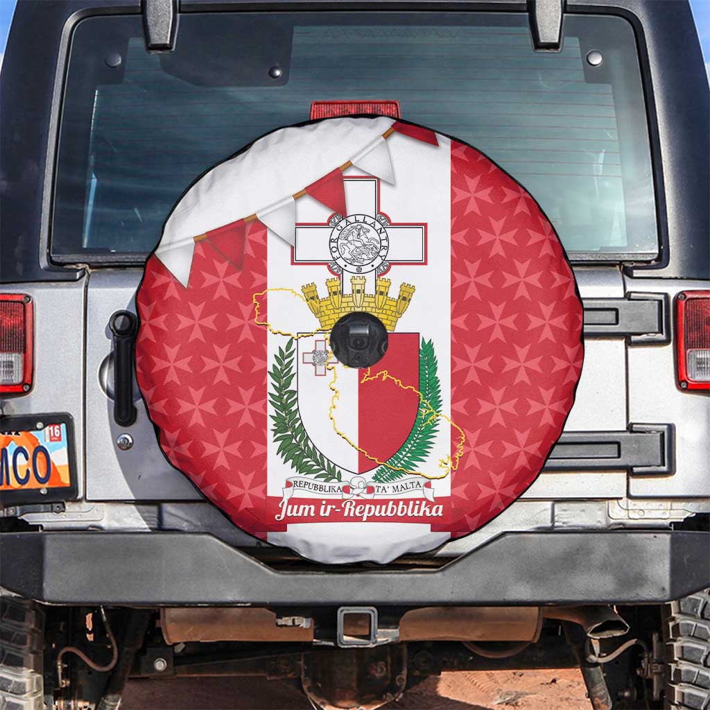 Malta Republic Day Spare Tire Cover Jum ir-Repubblika Maltese Cross - Wonder Print Shop