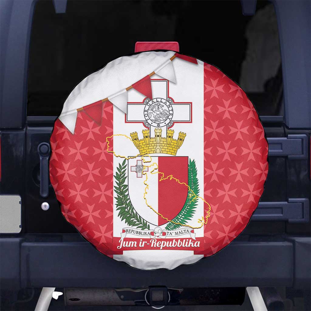 Malta Republic Day Spare Tire Cover Jum ir-Repubblika Maltese Cross - Wonder Print Shop