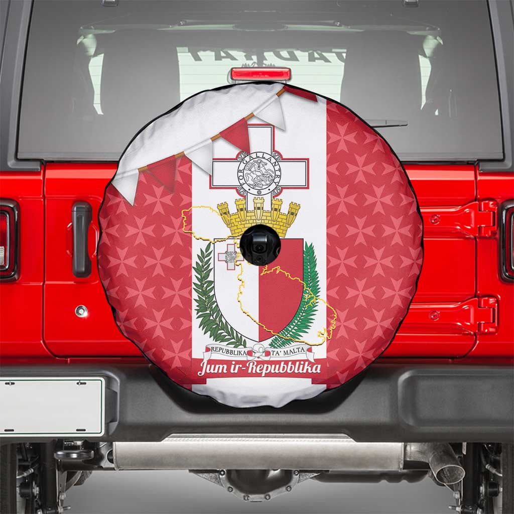 Malta Republic Day Spare Tire Cover Jum ir-Repubblika Maltese Cross - Wonder Print Shop