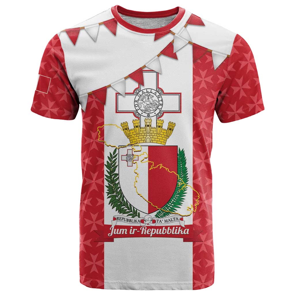 Malta Republic Day T Shirt Jum ir-Repubblika Maltese Cross - Wonder Print Shop