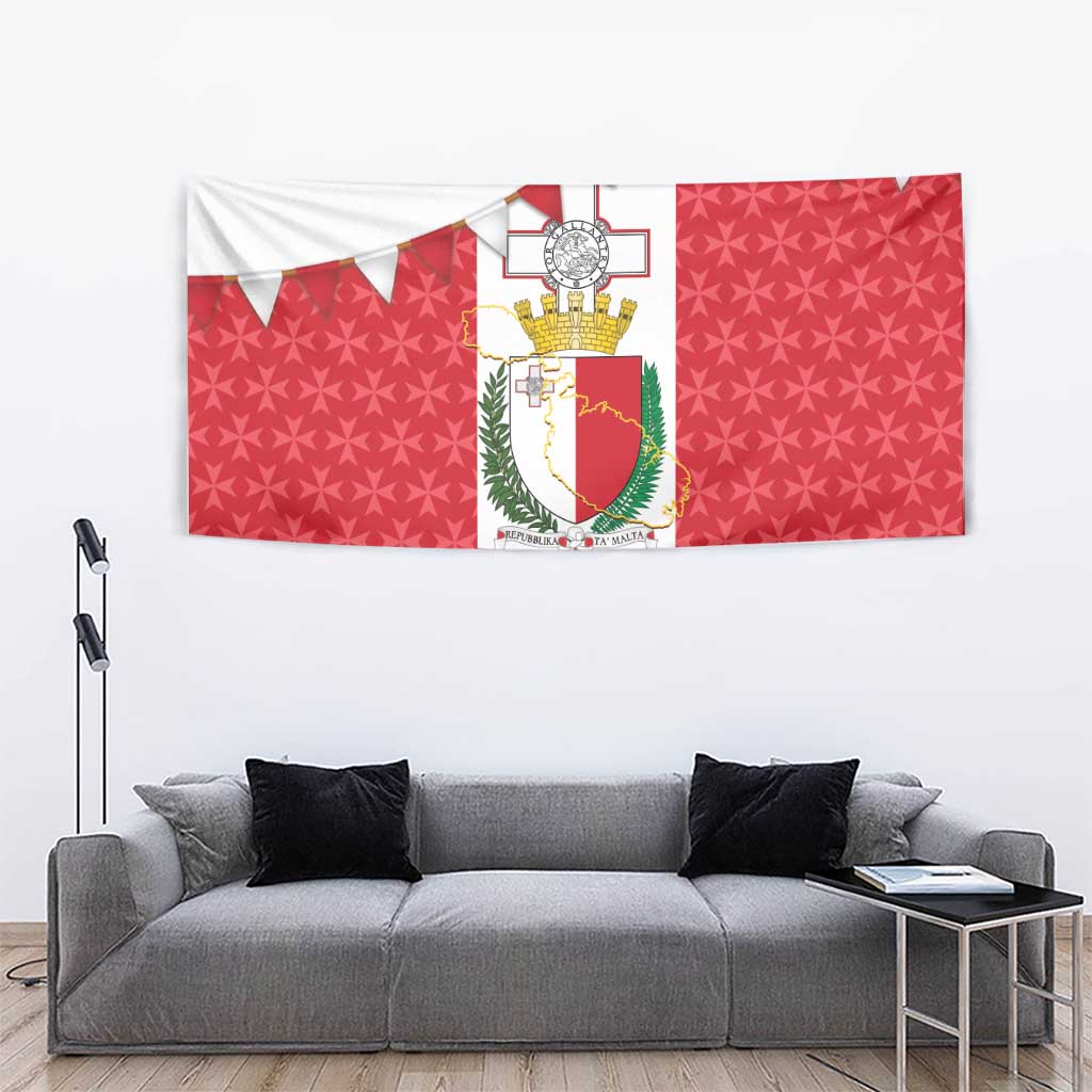 Malta Republic Day Tapestry Jum ir-Repubblika Maltese Cross - Wonder Print Shop