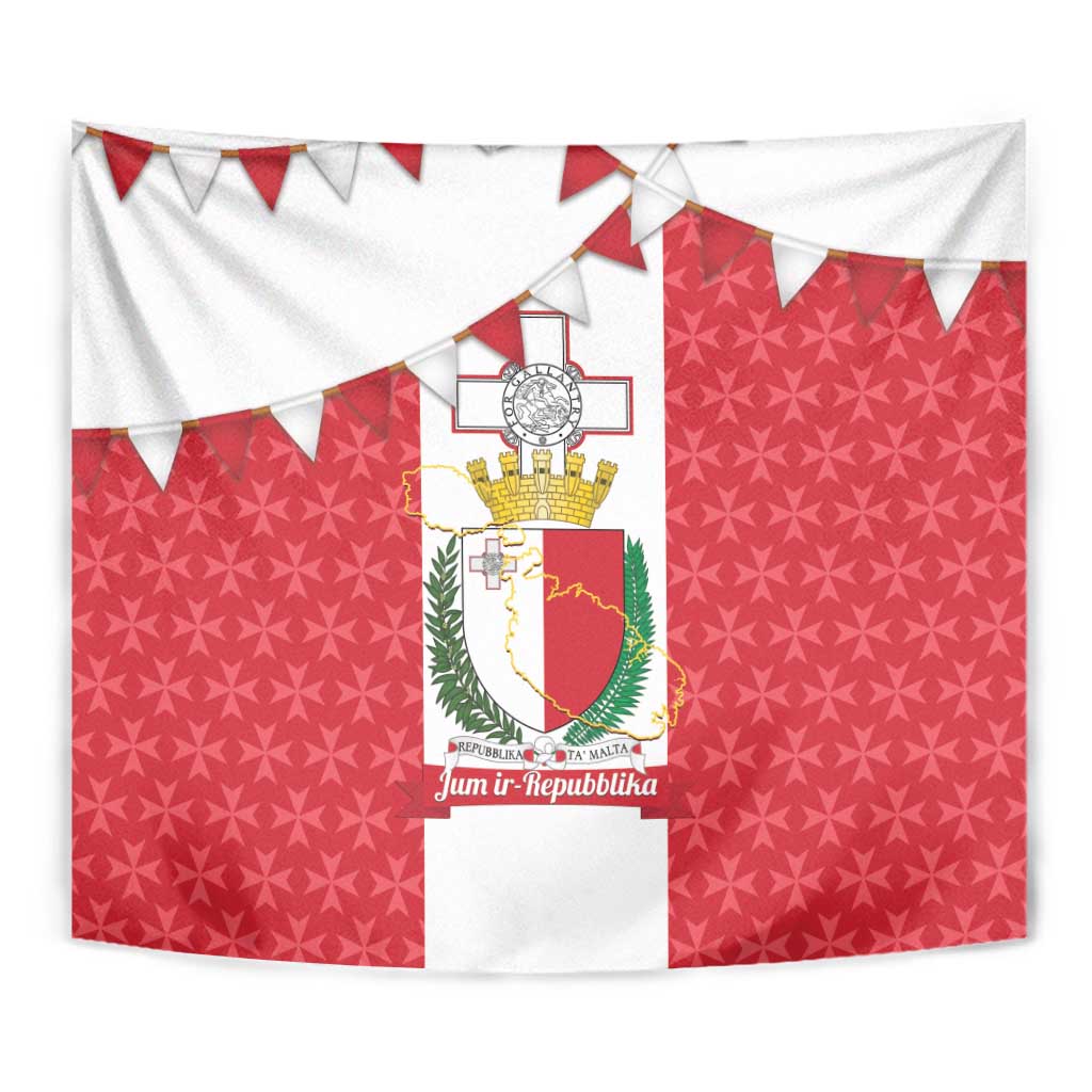 Malta Republic Day Tapestry Jum ir-Repubblika Maltese Cross - Wonder Print Shop