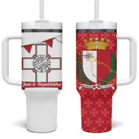 Malta Republic Day Tumbler With Handle Jum ir-Repubblika Maltese Cross - Wonder Print Shop