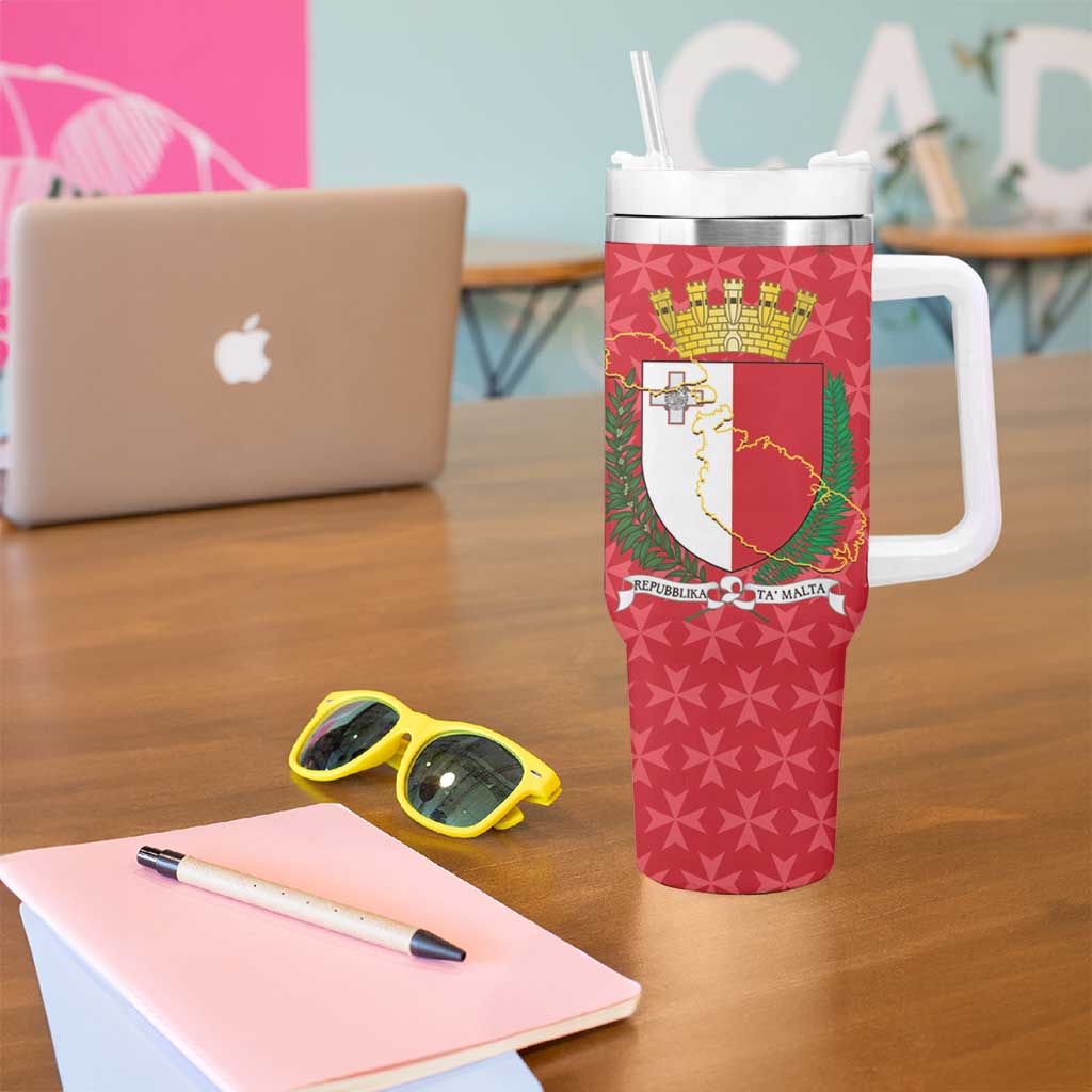 Malta Republic Day Tumbler With Handle Jum ir-Repubblika Maltese Cross - Wonder Print Shop