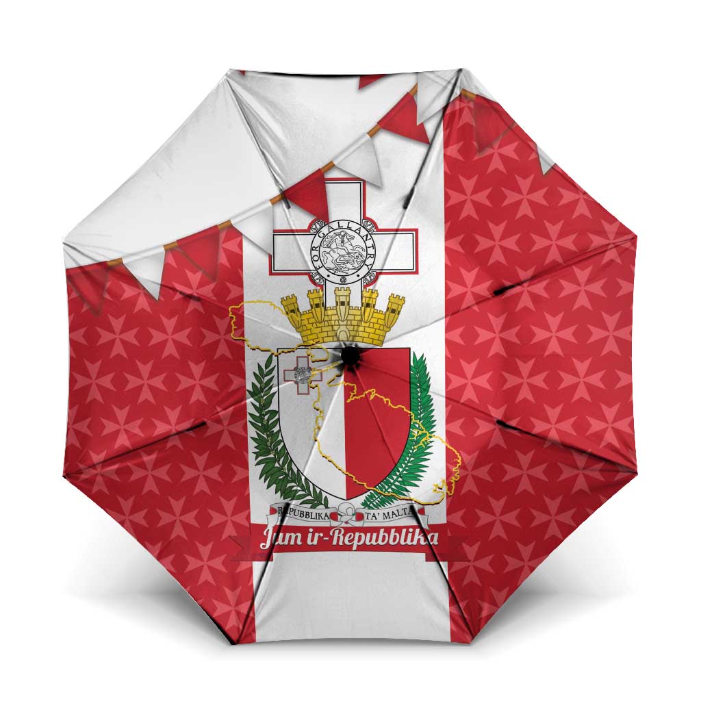 Malta Republic Day Umbrella Jum ir-Repubblika Maltese Cross - Wonder Print Shop