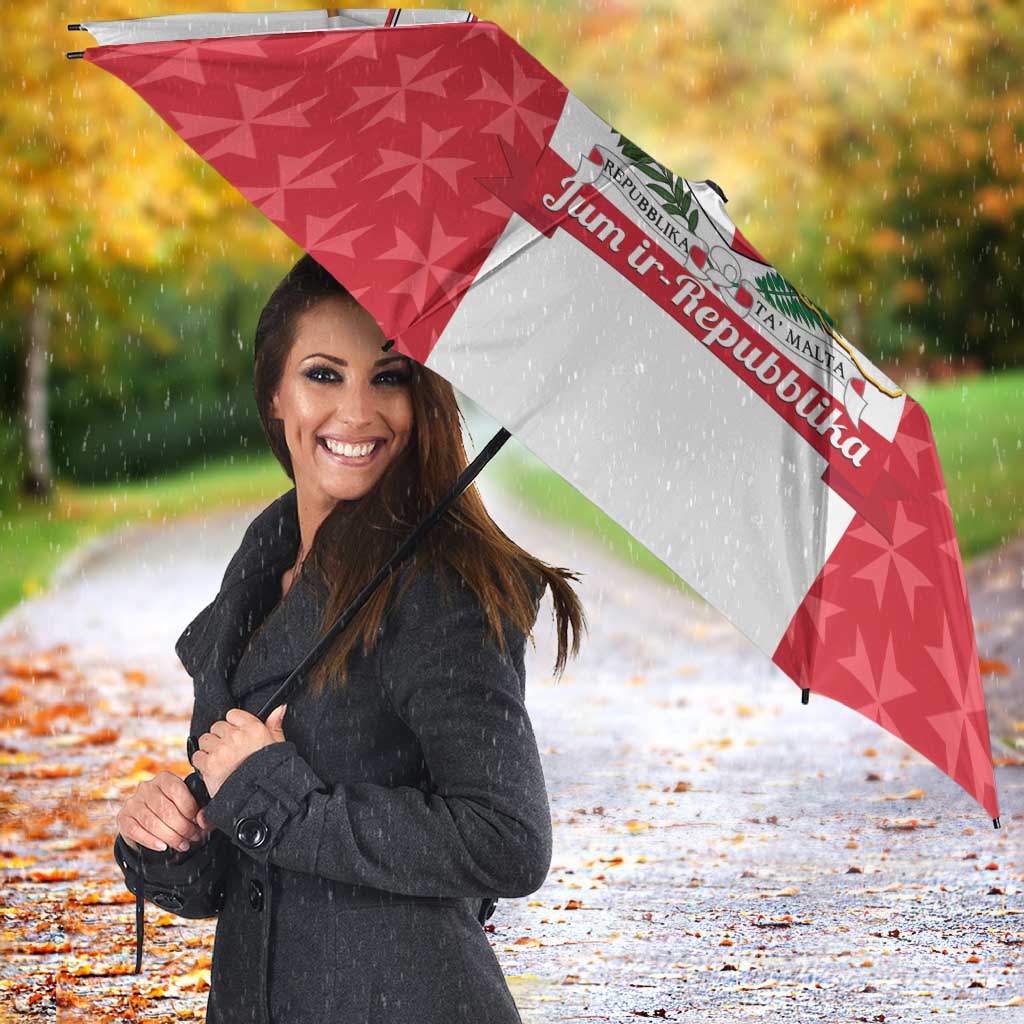 Malta Republic Day Umbrella Jum ir-Repubblika Maltese Cross - Wonder Print Shop