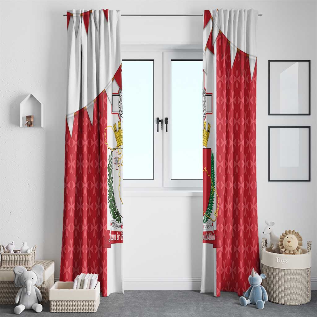 Malta Republic Day Window Curtain Jum ir-Repubblika Maltese Cross - Wonder Print Shop