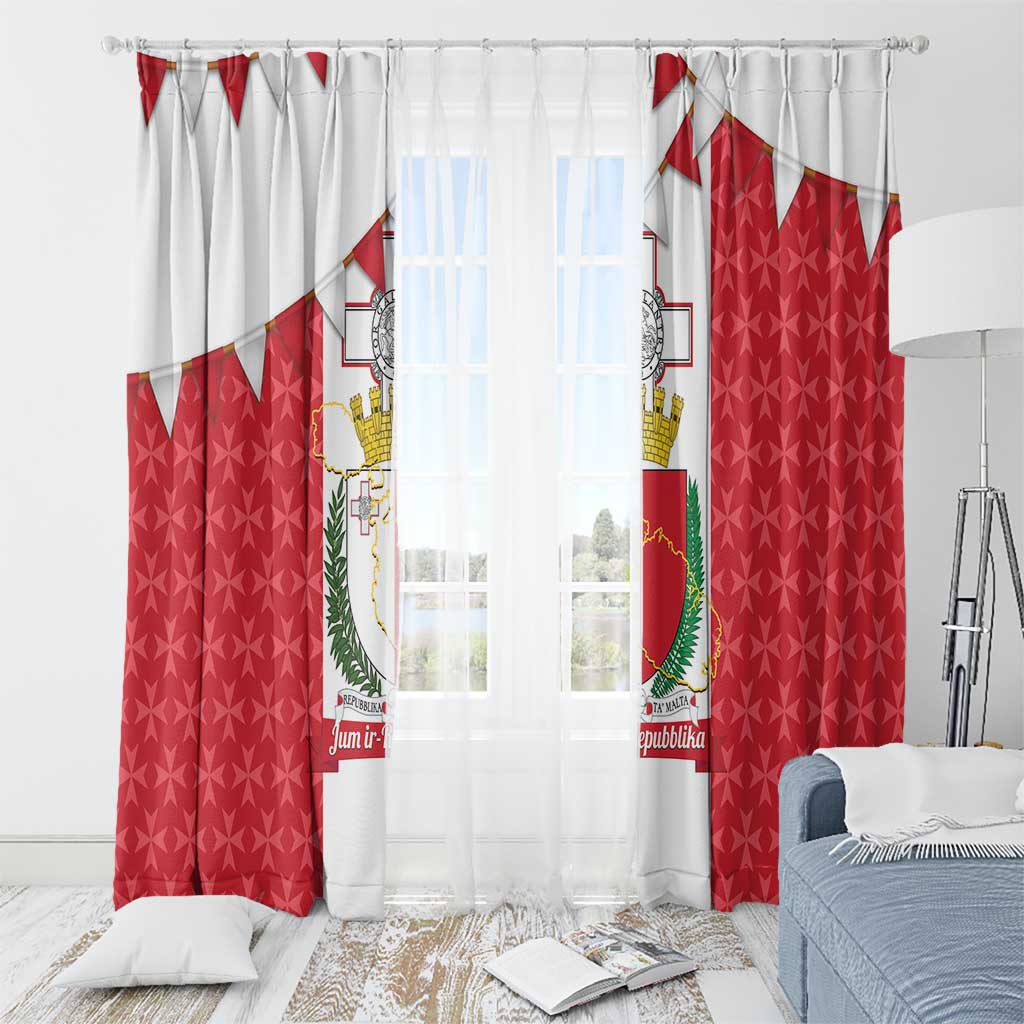 Malta Republic Day Window Curtain Jum ir-Repubblika Maltese Cross - Wonder Print Shop