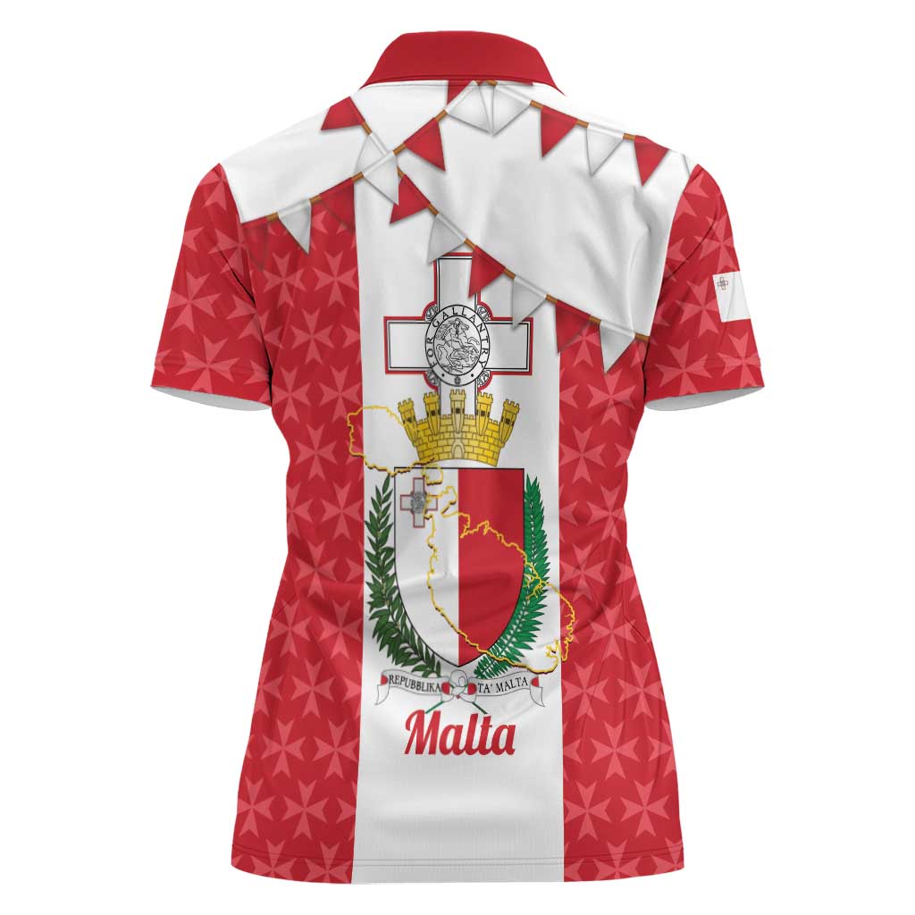 Malta Republic Day Women Polo Shirt Jum ir-Repubblika Maltese Cross - Wonder Print Shop