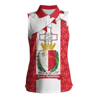 Malta Republic Day Women Sleeveless Polo Shirt Jum ir-Repubblika Maltese Cross - Wonder Print Shop