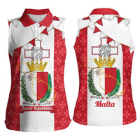 Malta Republic Day Women Sleeveless Polo Shirt Jum ir-Repubblika Maltese Cross - Wonder Print Shop
