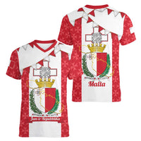 Malta Republic Day Women V-Neck T-Shirt Jum ir-Repubblika Maltese Cross - Wonder Print Shop