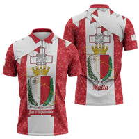 Malta Republic Day Zipper Polo Shirt Jum ir-Repubblika Maltese Cross - Wonder Print Shop