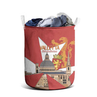 Valletta Malta Laundry Basket Maltese Cross Citta Umilissima - Wonder Print Shop