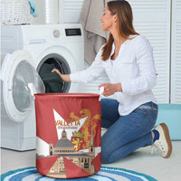 Valletta Malta Laundry Basket Maltese Cross Citta Umilissima - Wonder Print Shop