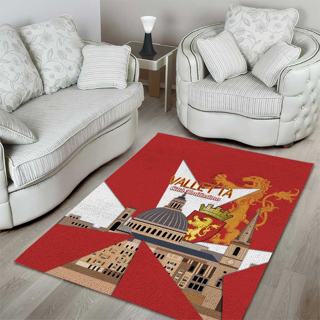 Valletta Malta Area Rug Maltese Cross Citta Umilissima - Wonder Print Shop