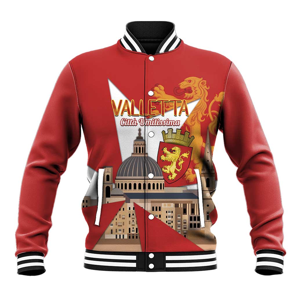 Valletta Malta Baseball Jacket Maltese Cross Citta Umilissima - Wonder Print Shop