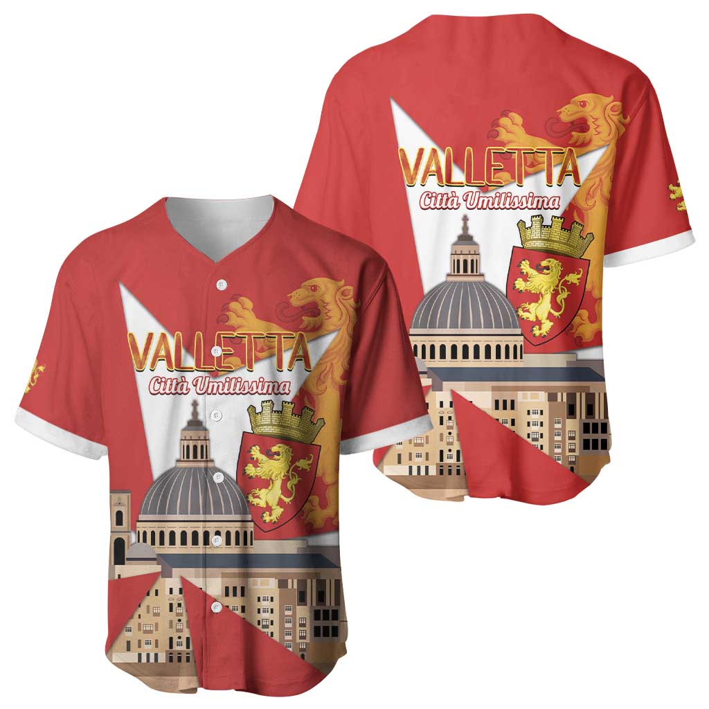 Valletta Malta Baseball Jersey Maltese Cross Citta Umilissima - Wonder Print Shop