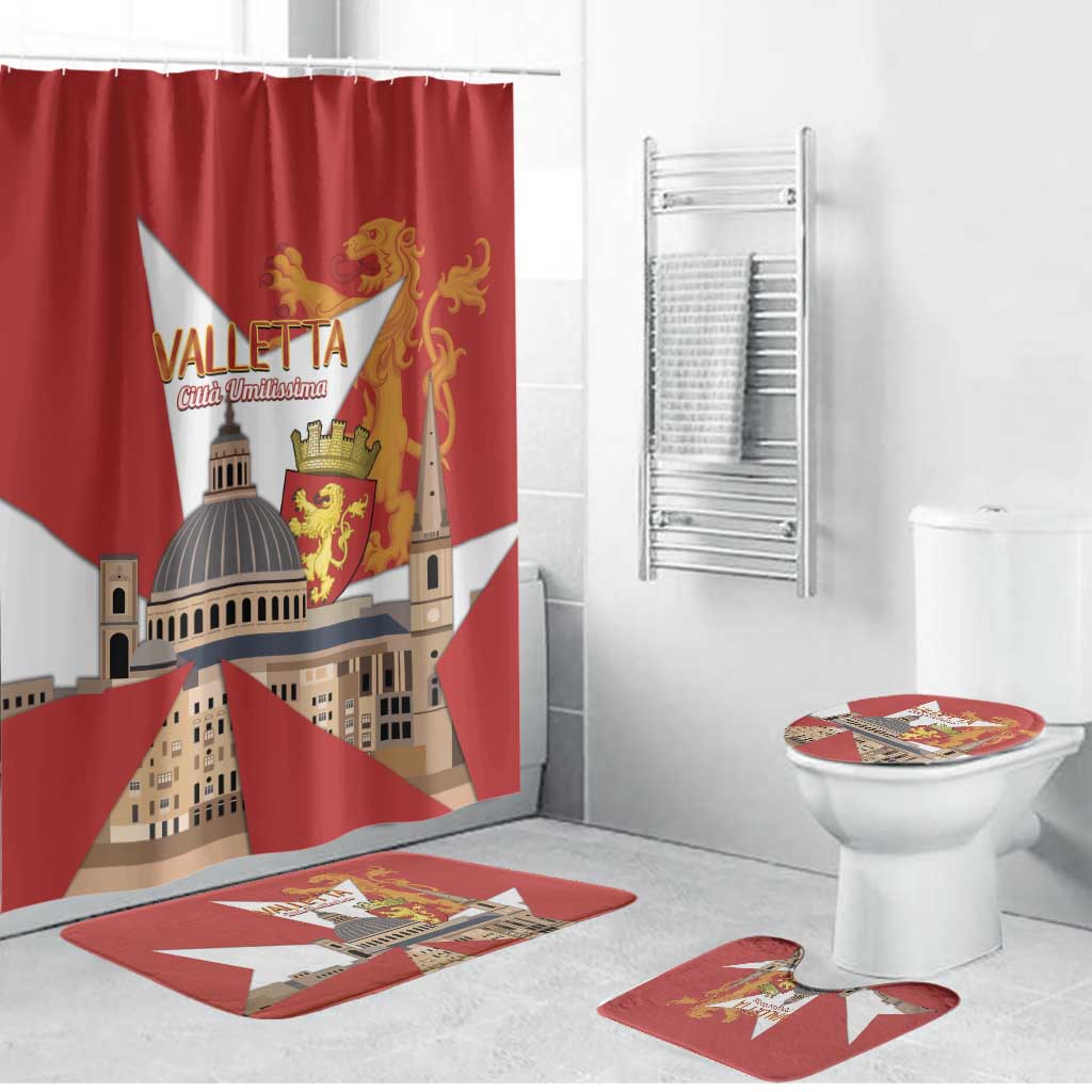 Valletta Malta Bathroom Set Maltese Cross Citta Umilissima - Wonder Print Shop