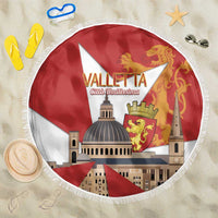 Valletta Malta Beach Blanket Maltese Cross Citta Umilissima - Wonder Print Shop