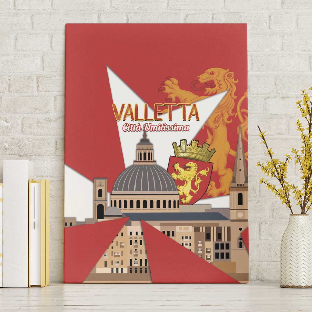 Valletta Malta Canvas Wall Art Maltese Cross Citta Umilissima - Wonder Print Shop