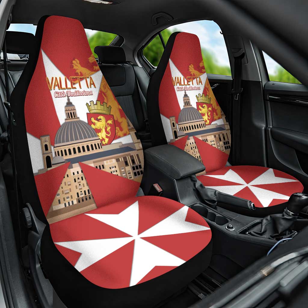 Valletta Malta Car Seat Cover Maltese Cross Citta Umilissima - Wonder Print Shop