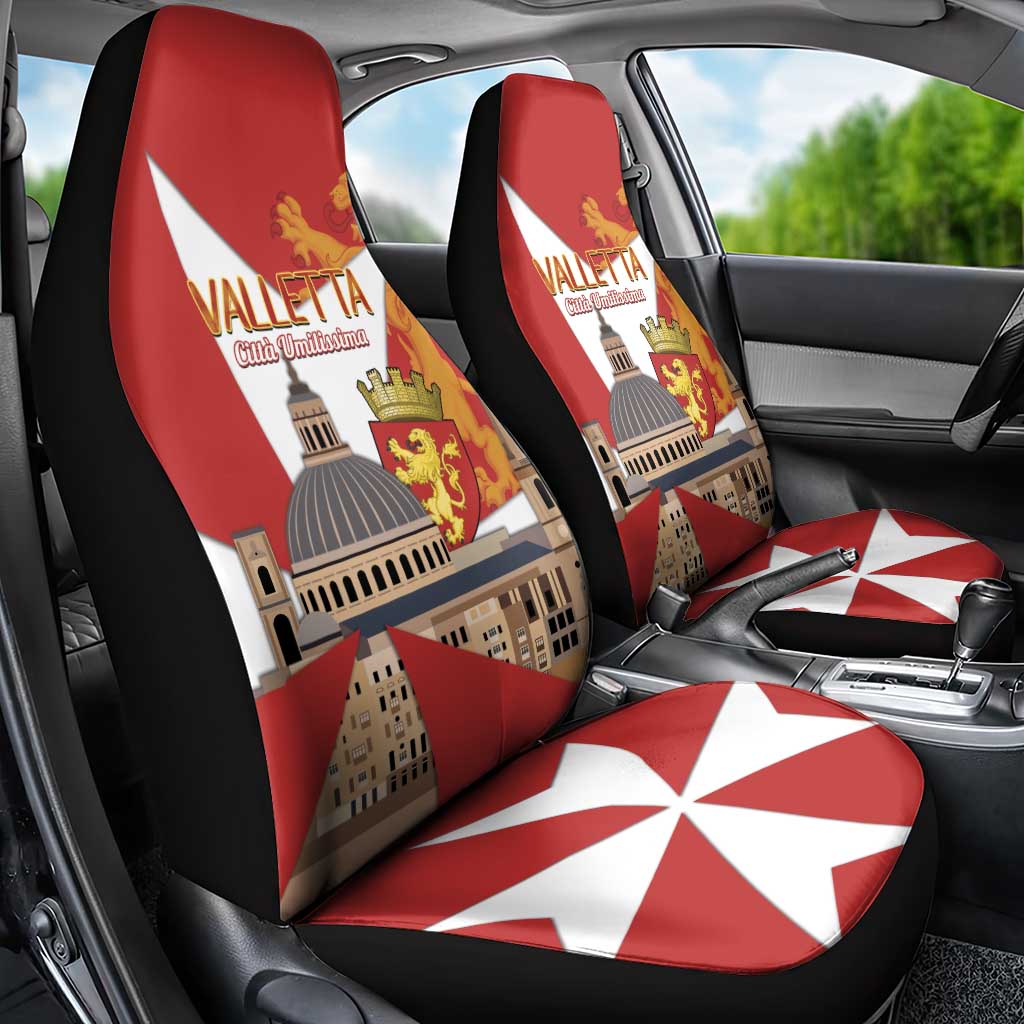 Valletta Malta Car Seat Cover Maltese Cross Citta Umilissima - Wonder Print Shop