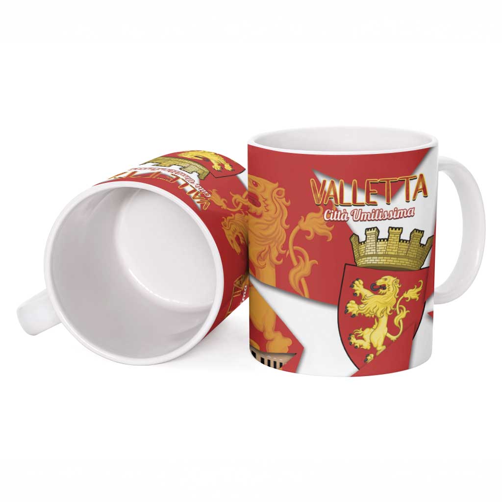 Valletta Malta Ceramic Mug Maltese Cross Citta Umilissima - Wonder Print Shop