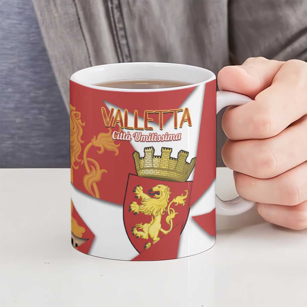 Valletta Malta Ceramic Mug Maltese Cross Citta Umilissima - Wonder Print Shop
