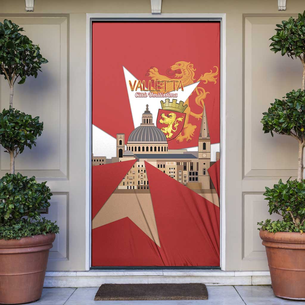 Valletta Malta Door Cover Maltese Cross Citta Umilissima - Wonder Print Shop