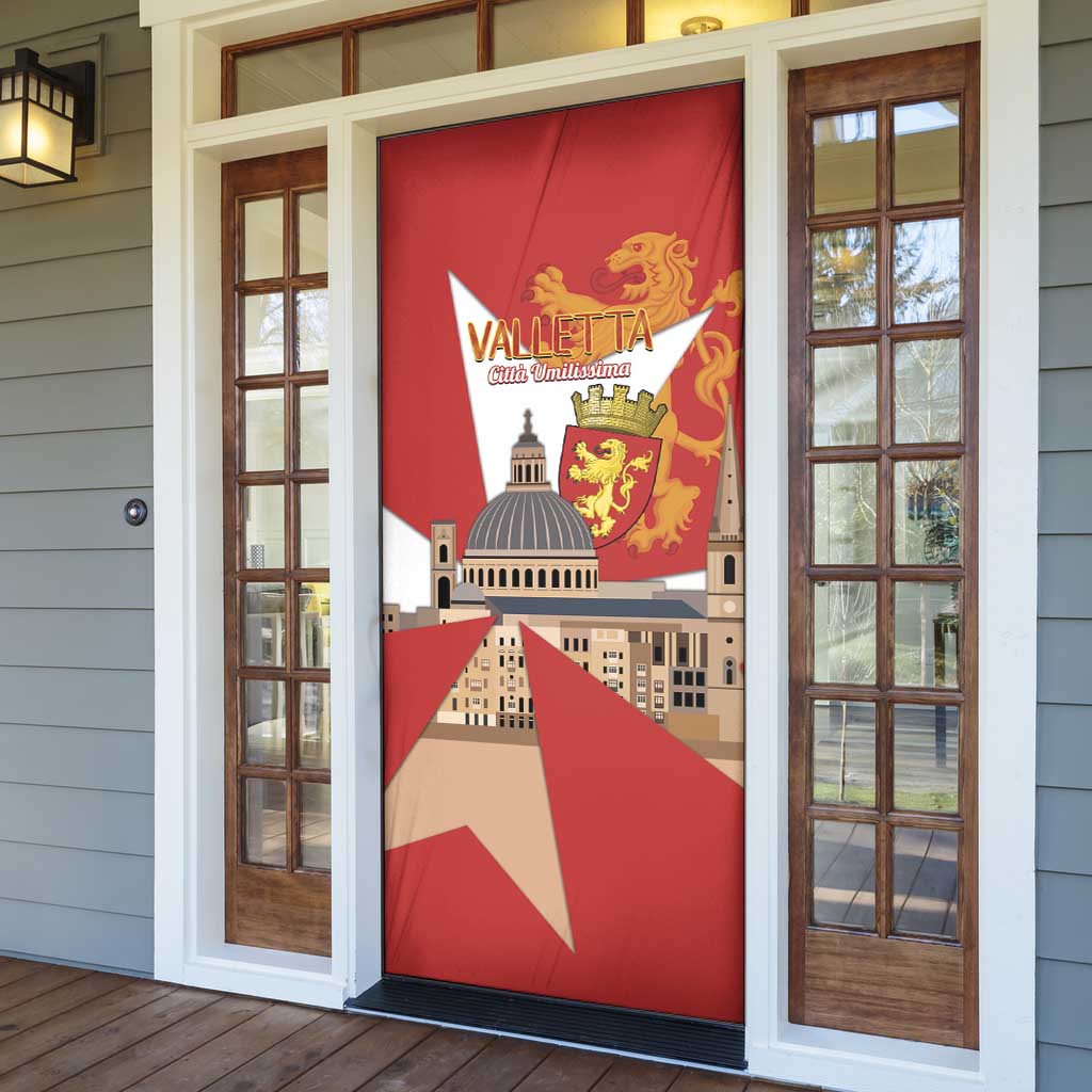 Valletta Malta Door Cover Maltese Cross Citta Umilissima - Wonder Print Shop