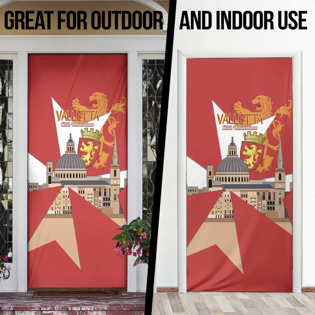 Valletta Malta Door Cover Maltese Cross Citta Umilissima - Wonder Print Shop