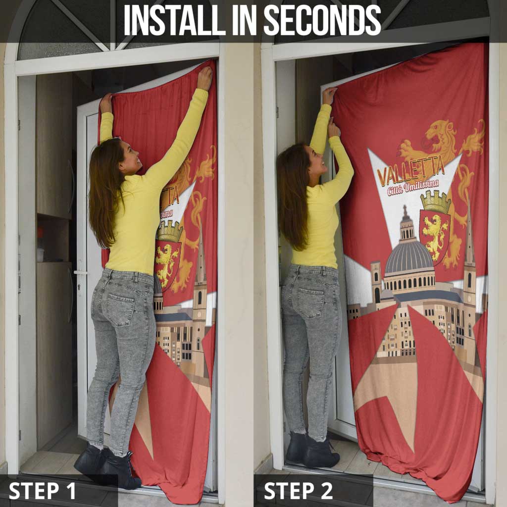 Valletta Malta Door Cover Maltese Cross Citta Umilissima - Wonder Print Shop
