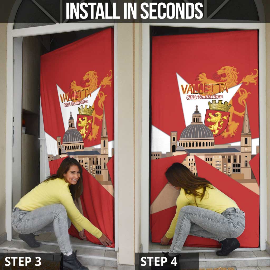 Valletta Malta Door Cover Maltese Cross Citta Umilissima - Wonder Print Shop